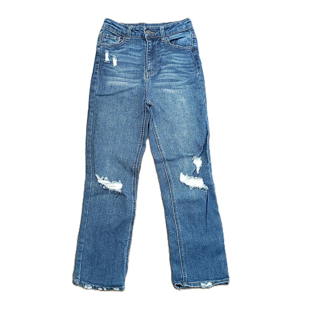 Vanilla Star Real Cheeky Ankle Jeans Women’s Jrs 3 W26 Distressed Stretch Denim - Picture 2 of 5